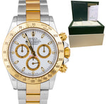 Rolex Daytona Cosmograph Stainless Gold White Chronograph 40mm Watch 116523 B+P