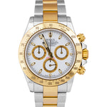 Rolex Daytona Cosmograph Stainless Gold White Chronograph 40mm Watch 116523 B+P