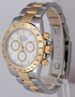 Rolex Daytona Cosmograph Stainless Gold White Chronograph 40mm Watch 116523 B+P