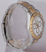 Rolex Daytona Cosmograph Stainless Gold White Chronograph 40mm Watch 116523 B+P
