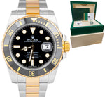 MINT Rolex Submariner Date Ceramic Two-Tone Stainless Gold Black Watch 116613 LN