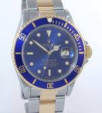 Rolex Submariner 16803 Blue Dial 18k Yellow Gold Two-Tone 16613 40mm Watch 16613