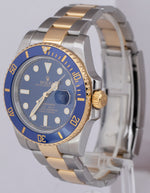 MINT 2016 Rolex Submariner Date Ceramic Two-Tone Gold Blue Watch 116613 LB B+P