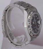 NO-HOLES CASE Rolex Explorer II Stainless Steel Black 40mm GMT Date Watch 16570