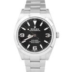 2017 Rolex Explorer I Black 39mm Stainless Steel FULL LUME MK2 Watch 214270 B+P