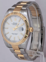 NEW STICKERED 2022 Rolex DateJust 41mm White Two-Tone Gold Watch 126333 B+P
