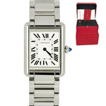 NEW Cartier Tank Must Large WSTA0052 Steel Silver Roman Quartz 33.7X25.5mm Watch