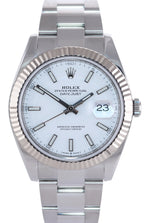2020-2021 Rolex DateJust 41 126334 White Stick Steel Fluted Oyster Watch Box