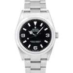 UNPOLISHED Rolex Explorer I Black 36mm Stainless Steel Automatic Watch 114270