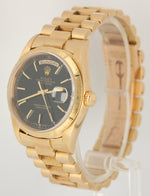 UNPOLISHED Rolex Day-Date Presidential Bark 36mm Black 18k Gold 18248 Watch