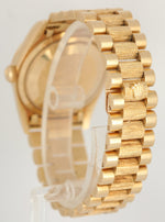 UNPOLISHED Rolex Day-Date Presidential Bark 36mm Black 18k Gold 18248 Watch