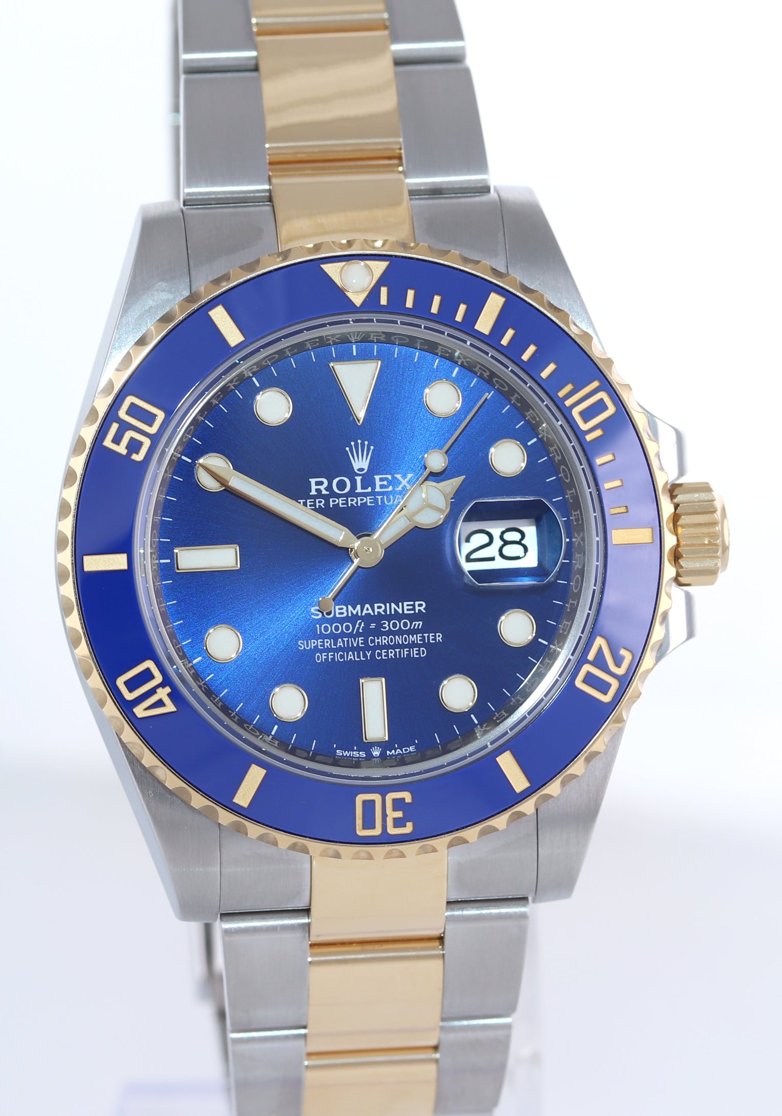 2021 PAPERS Rolex Submariner 41mm Blue 126613LB Two Tone Gold Watch Box