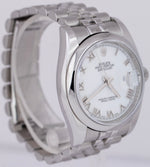 Rolex DateJust 36mm White Roman Dial Stainless Steel Jubilee Date Watch 116200
