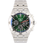 Breitling Chronomat Stainless Steel Green Dial Rouleaux AB0134 B01 42 Watch B&P