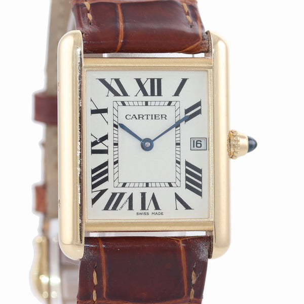 Cartier Louis Tank Solid 18k Yellow Gold Quartz Roman 2441 W1529756 Da