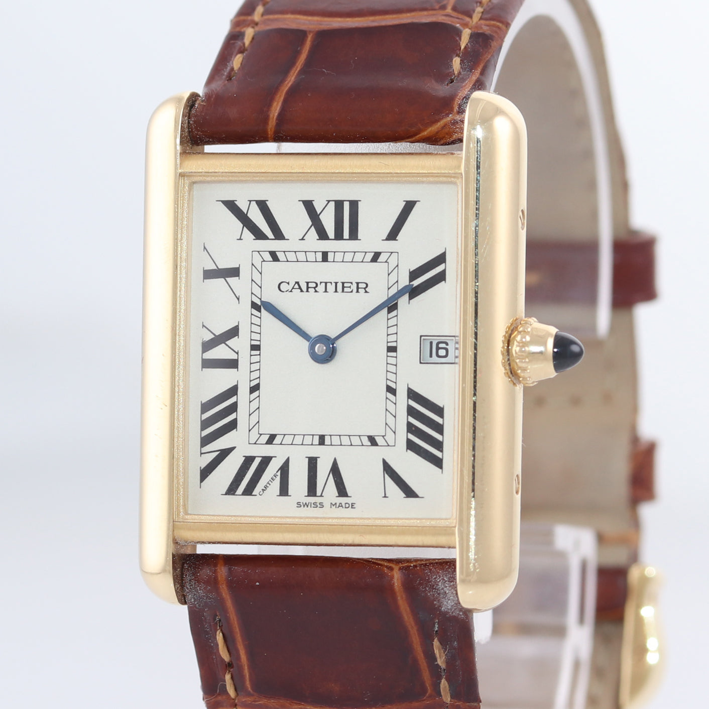 Cartier Tank Louis 2442 W1529856 Womens Quartz Watch Cream Dial 18K YG 22mm, Cartier