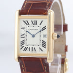 Cartier Louis Tank Solid 18k Yellow Gold Quartz Roman 2441 W1529756 Date Watch