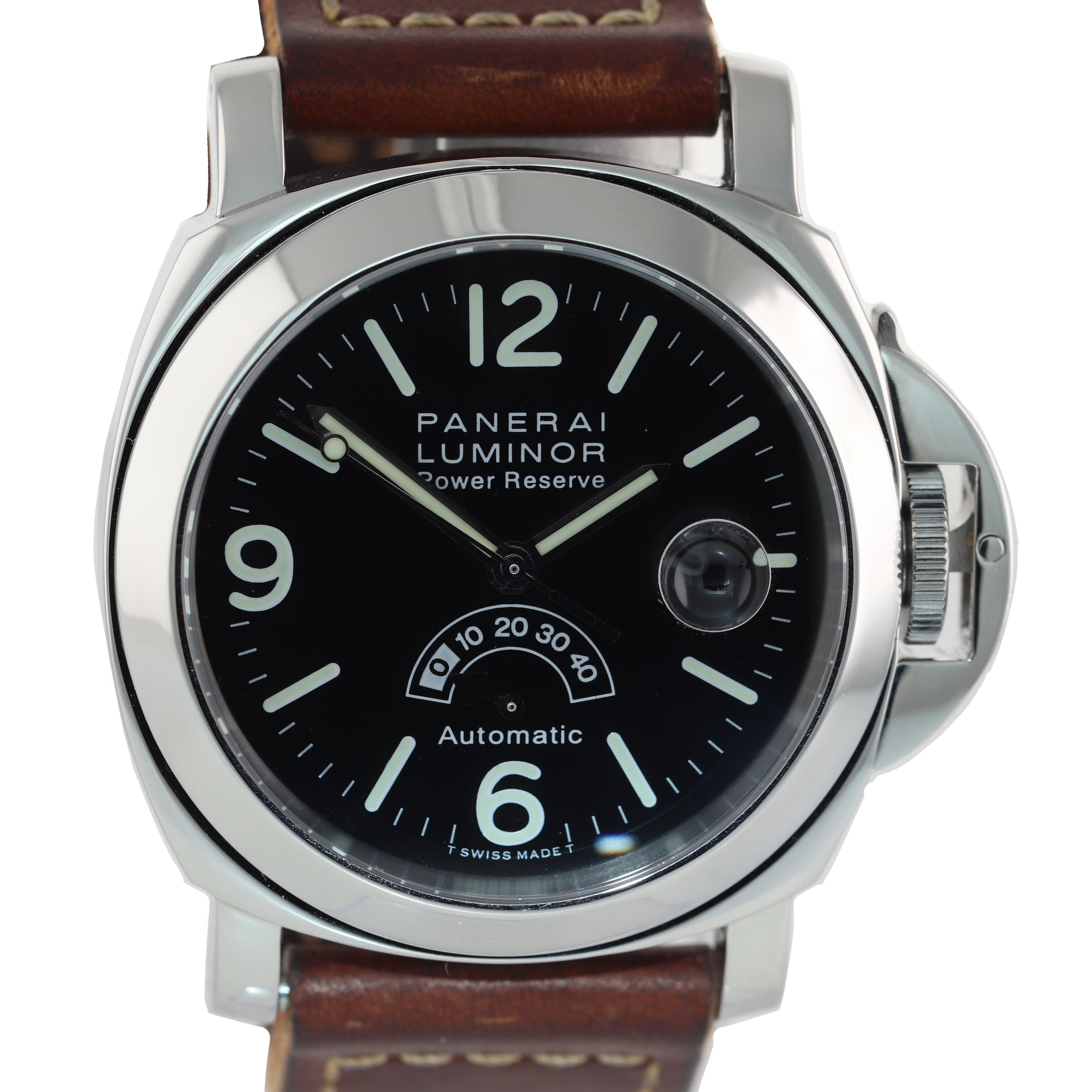 Panerai Luminor Power Reserve Tririum Automatic Date PAM 28 44mm Steel