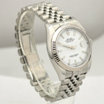 MINT Rolex DateJust JUBILEE White 36mm RED ROULETTE 18K Gold Steel Watch 116234