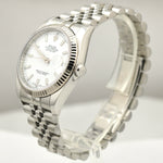 MINT Rolex DateJust JUBILEE White 36mm RED ROULETTE 18K Gold Steel Watch 116234