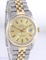 Rolex DateJust 16013 Two-Tone 18k Gold Steel Jubilee Champagne Dial Watch