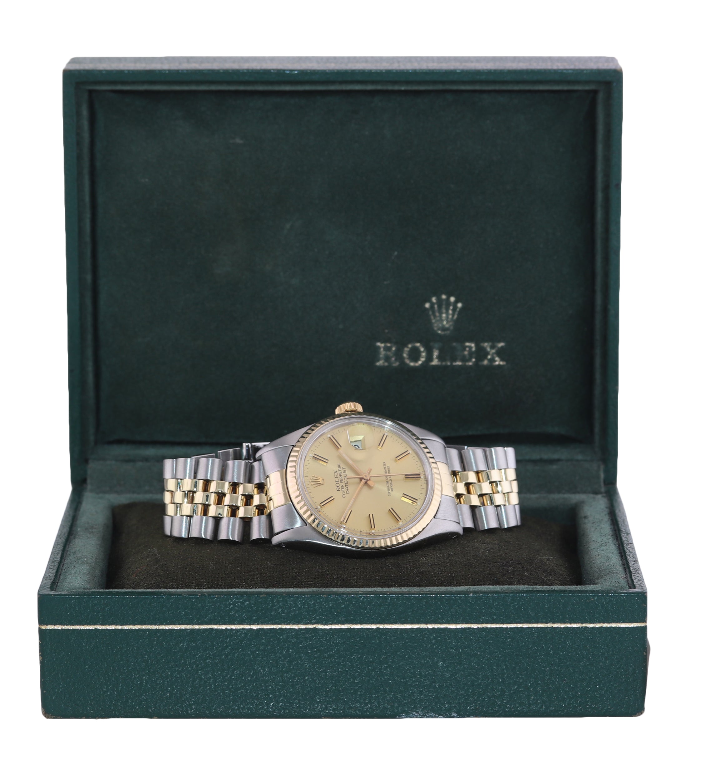 Rolex DateJust 16013 Two-Tone 18k Gold Steel Jubilee Champagne Dial Watch