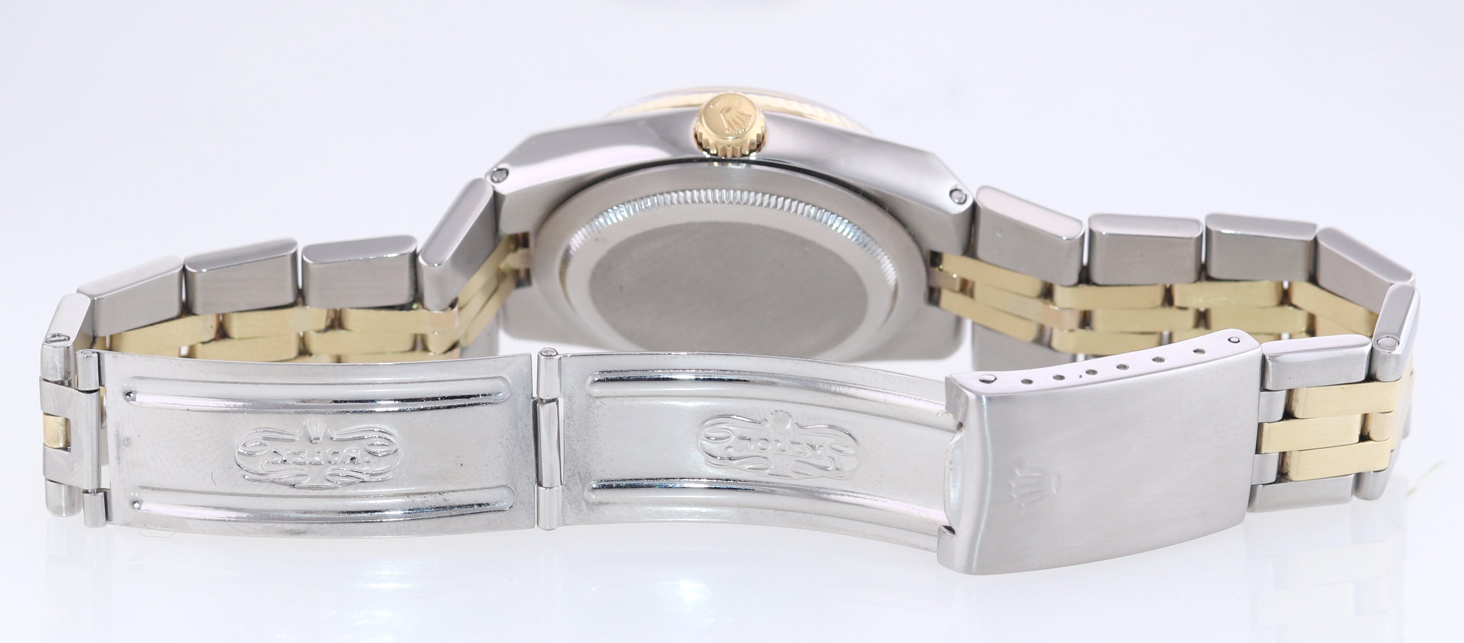 Rolex OysterQuartz DateJust 1630 Two-Tone Gold Steel Champagne Integral Watch