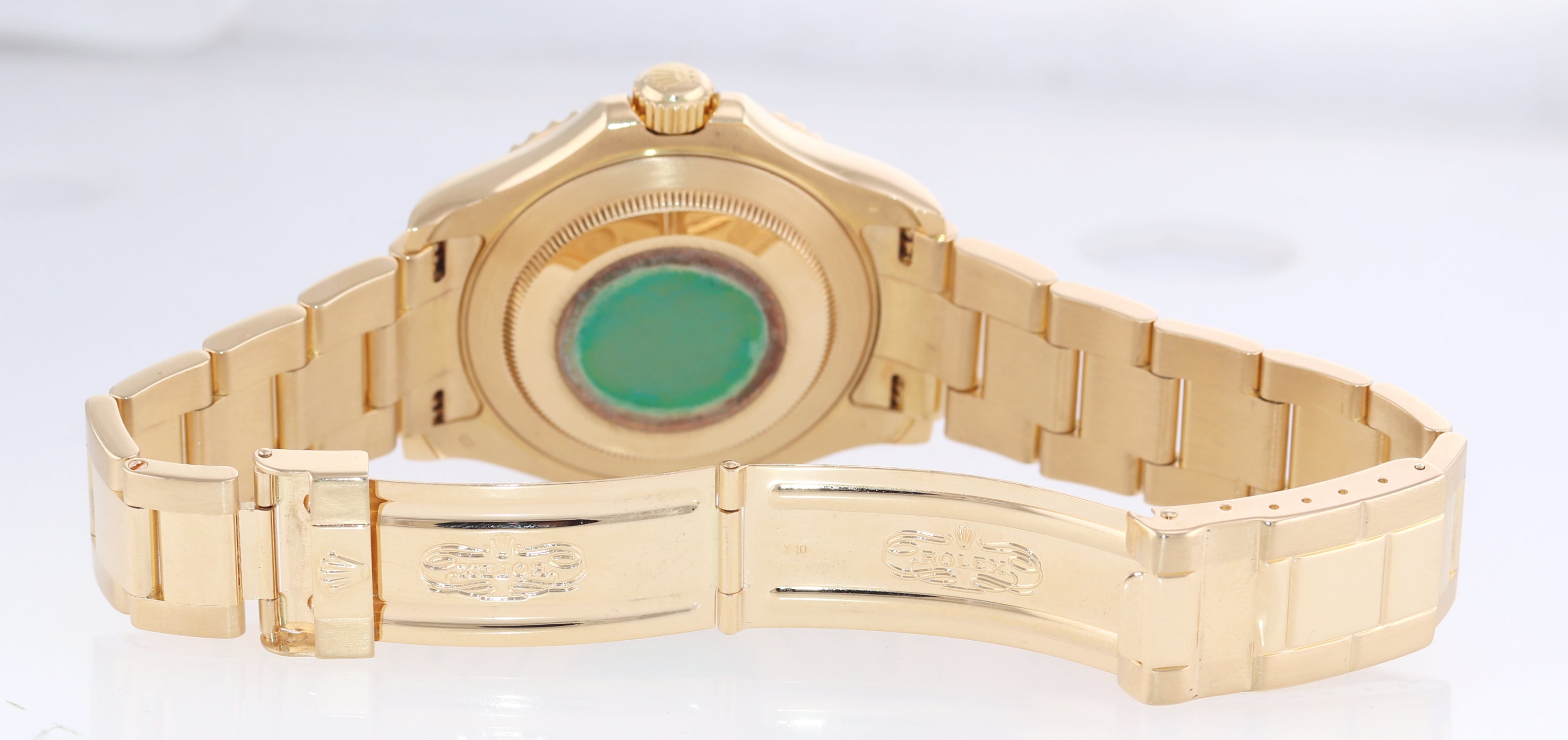 PAPERS Rolex Yacht-Master 18k Yellow Gold White Sapphire 16628 40mm Watch Box