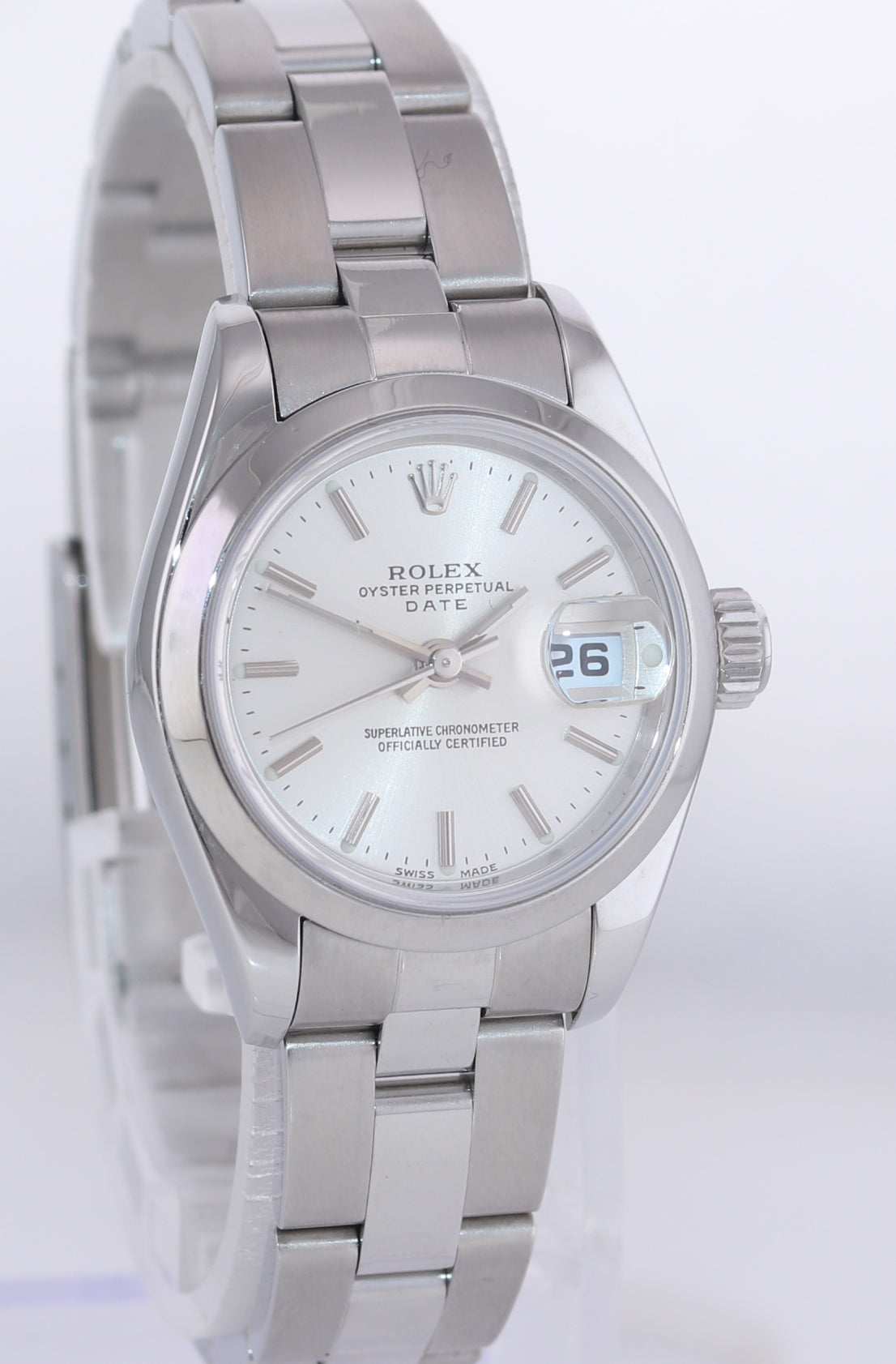 PAPERS Ladies Rolex Date DateJust Silver 26mm 79160 Steel Watch