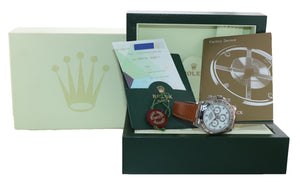 PAPERS Rolex Daytona 116519 White Arabic Dial 18k White Gold Leather Watch Box