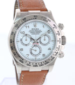 PAPERS Rolex Daytona 116519 White Arabic Dial 18k White Gold Leather Watch Box