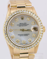 Rolex DateJust President MOTHER OF PEARL DIAMOND 31mm 18K Yellow Gold 68278