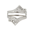 Women's Modern 14K White Gold 0.76ctw Diamond Guard Insert Wrap Enhancer Ring