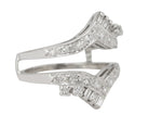 Women's Modern 14K White Gold 0.76ctw Diamond Guard Insert Wrap Enhancer Ring