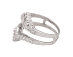 Women's Modern 14K White Gold 0.76ctw Diamond Guard Insert Wrap Enhancer Ring