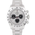 NEW 2023 Rolex Daytona Cosmograph Silver Black 18K White Gold Watch 116509 B+P