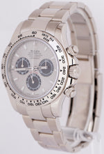 NEW 2023 Rolex Daytona Cosmograph Silver Black 18K White Gold Watch 116509 B+P