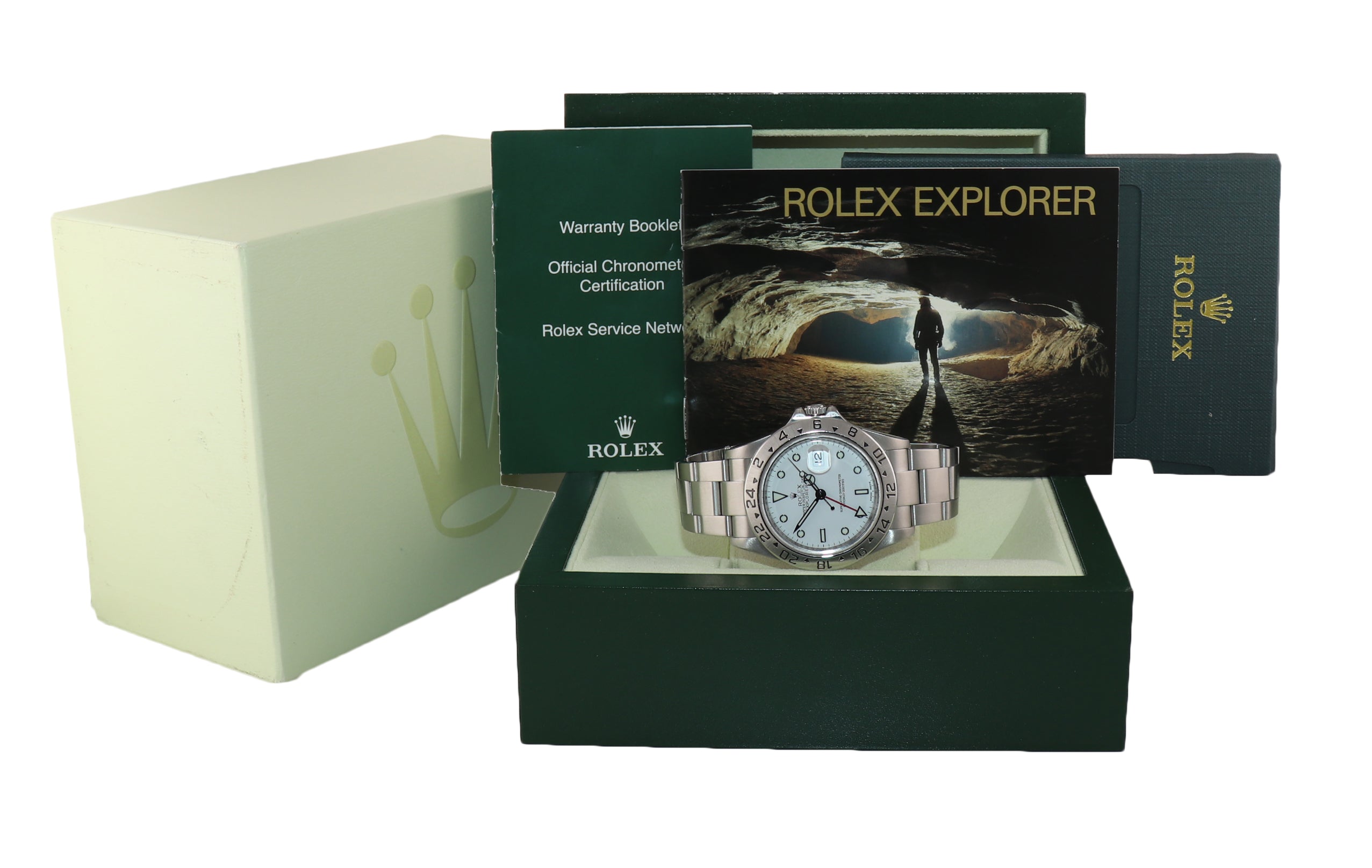 2008 ENGRAVED REHAUT Rolex Explorer II 16570 Polar 40mm Date 3186 Watch Box