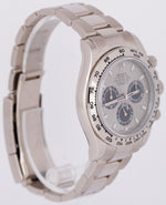 NEW 2023 Rolex Daytona Cosmograph Silver Black 18K White Gold Watch 116509 B+P