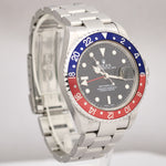 UNPOLISHED Rolex GMT-Master II NO HOLES 40mm 16710 Blue Red PEPSI Steel Watch