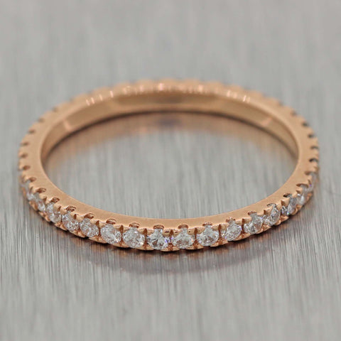 Modern 14k Rose Gold 0.53ctw Diamond Wedding Band Ring