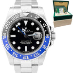 UNPOLISHED 2015 Rolex GMT-Master II Batman Ceramic 40mm Watch 116710 BLNR B+P
