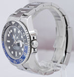 UNPOLISHED 2015 Rolex GMT-Master II Batman Ceramic 40mm Watch 116710 BLNR B+P