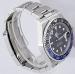 UNPOLISHED 2015 Rolex GMT-Master II Batman Ceramic 40mm Watch 116710 BLNR B+P