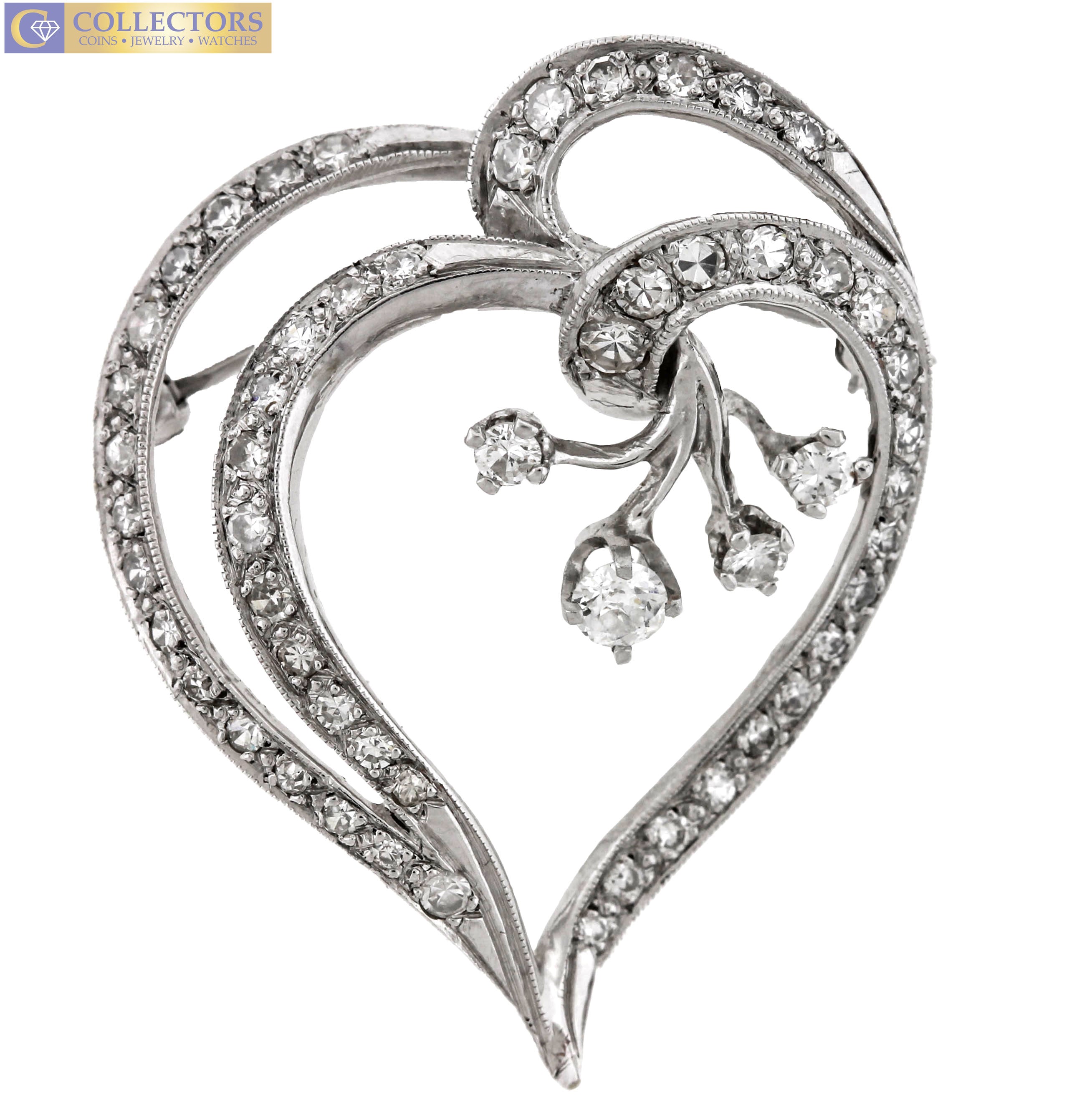 Charitybuzz: Estate Louis Vuitton 18K White Gold Diamond Heart