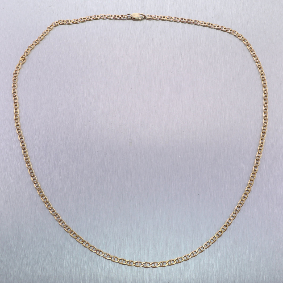 Men's 17.5g 14k Yellow Gold Anchor Mariner Chain 24