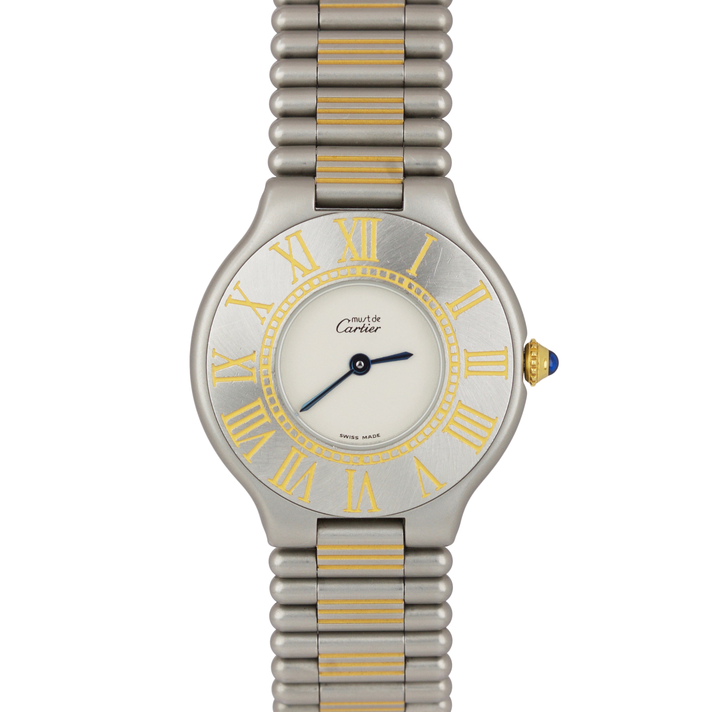 Must de Cartier '21' Two-Two 31mm Stainless Steel Gold Quartz Watch 83090171