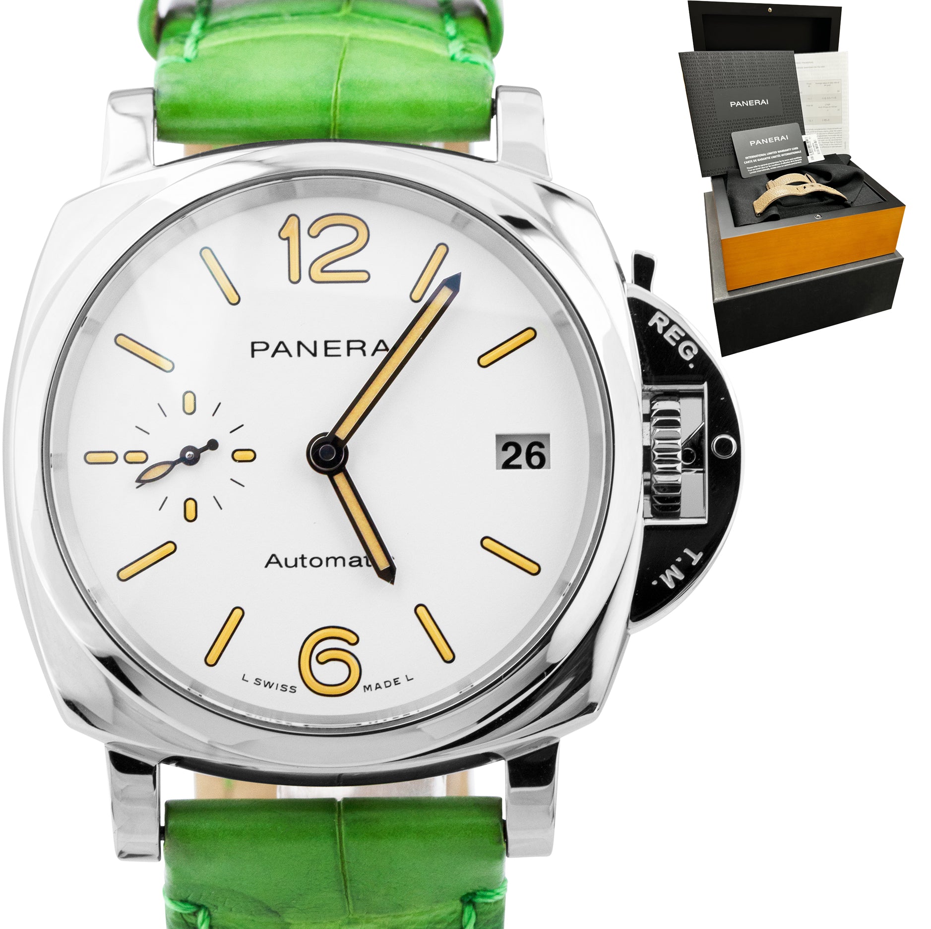 2021 Panerai Luminor Due PAM 1043 Date Stainless 38mm Automatic Watch