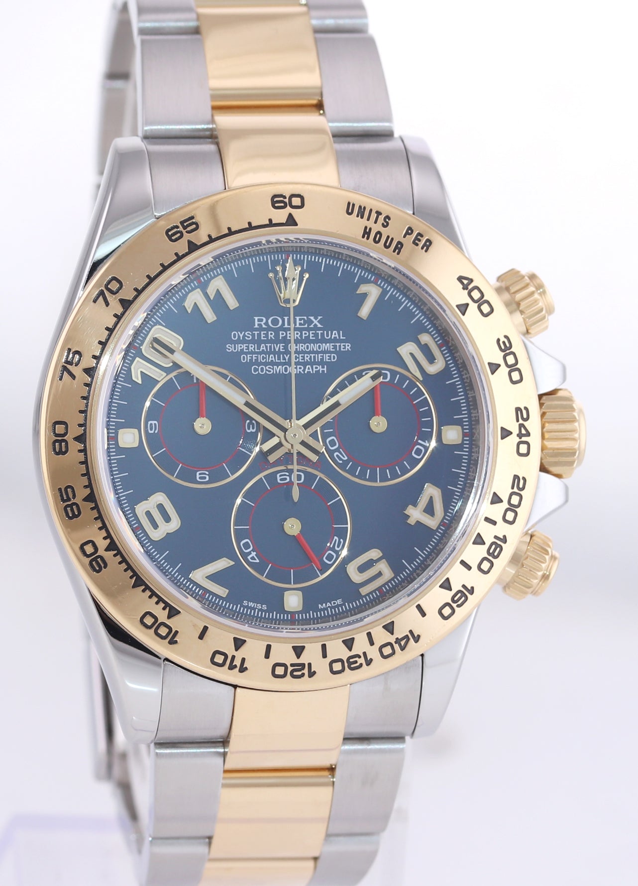 PAPERS Rolex Daytona Blue Racing Chrono 116503 Two Tone Steel Yellow G