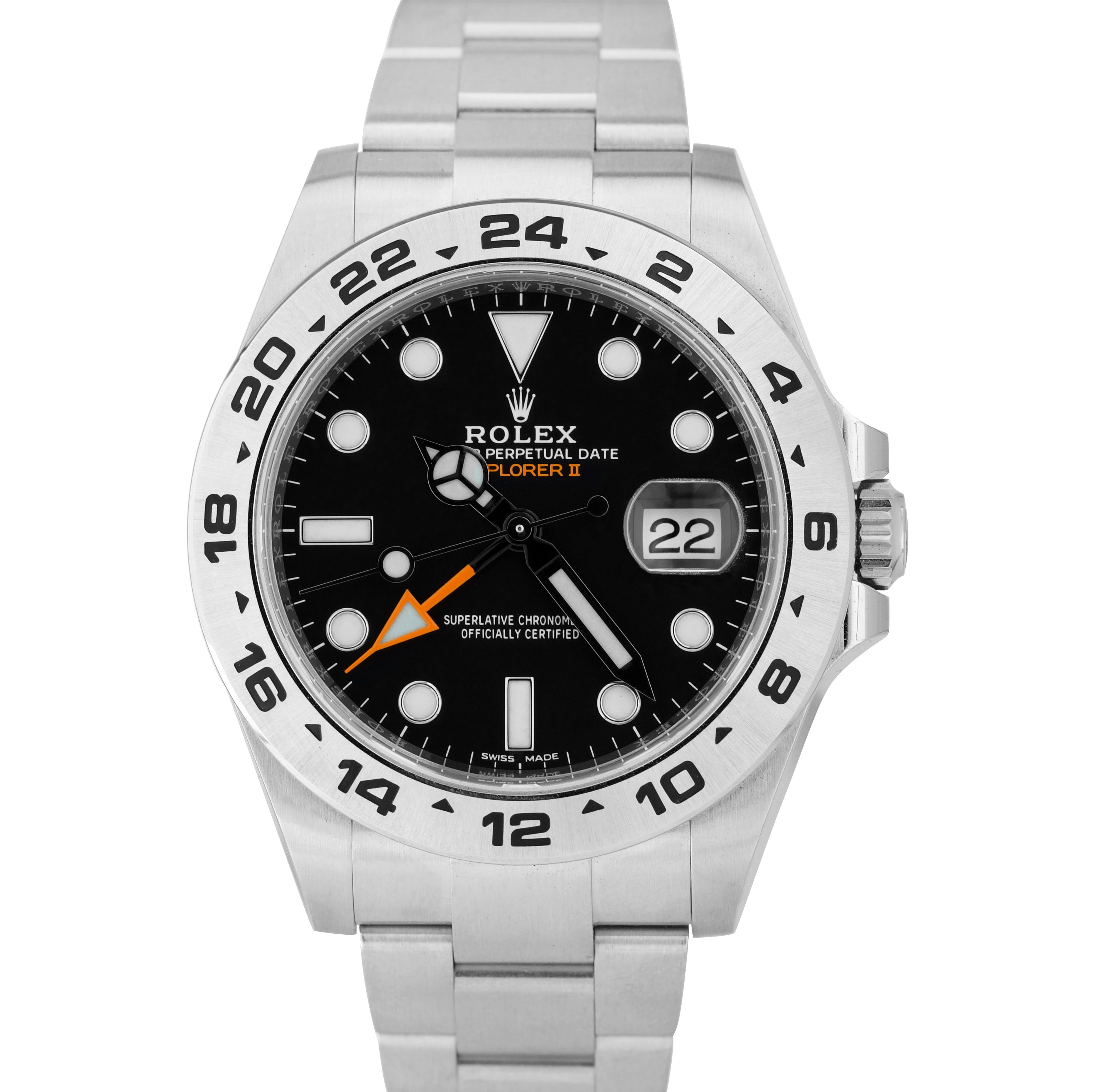 BRAND NEW DEC 2020 Rolex Explorer II 42mm Black Orange GMT Date Watch 216570